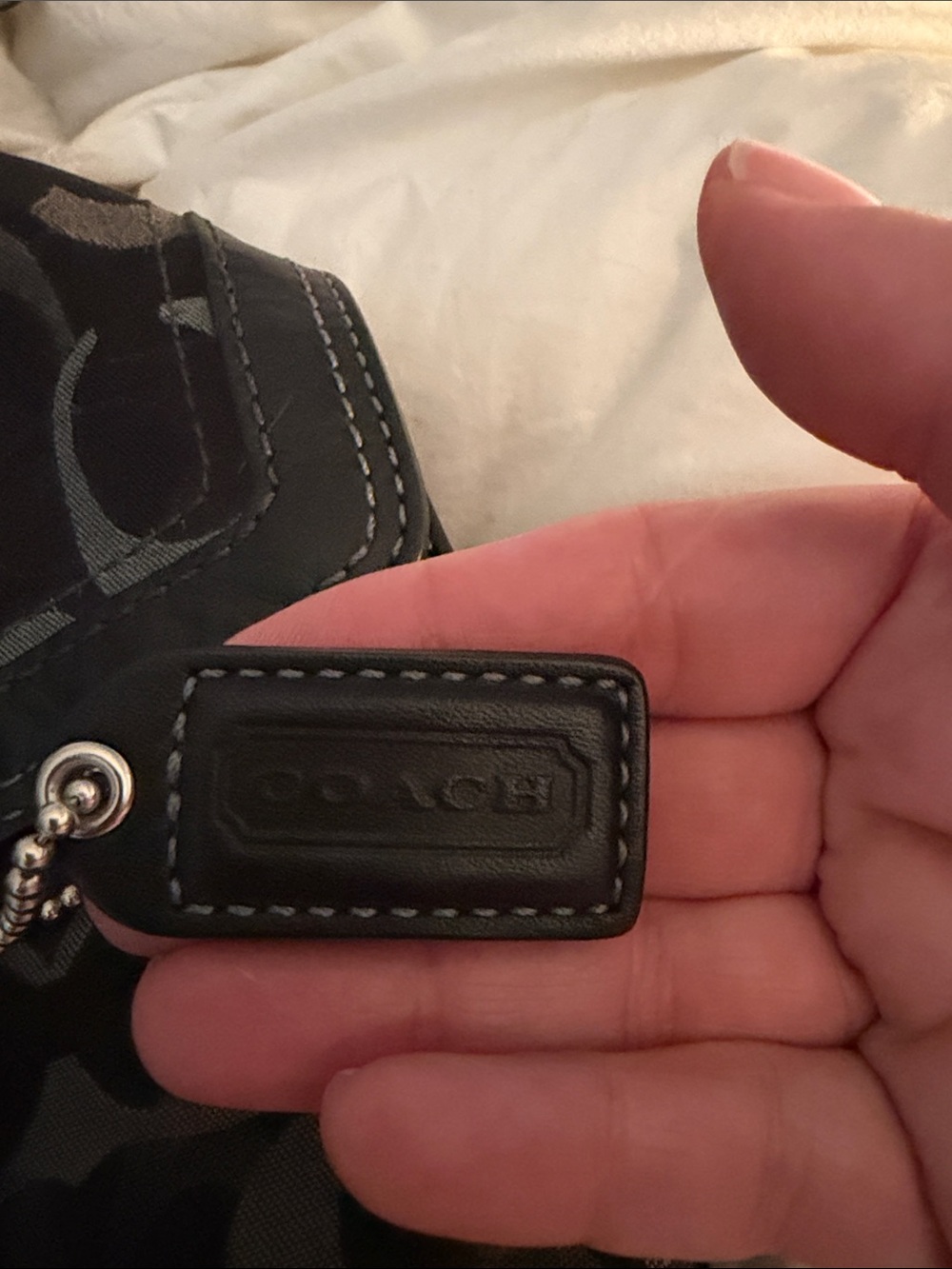 Coach Black Signature Jacquard Shoulder Bag with Braided Handles - Picture 3 of 5